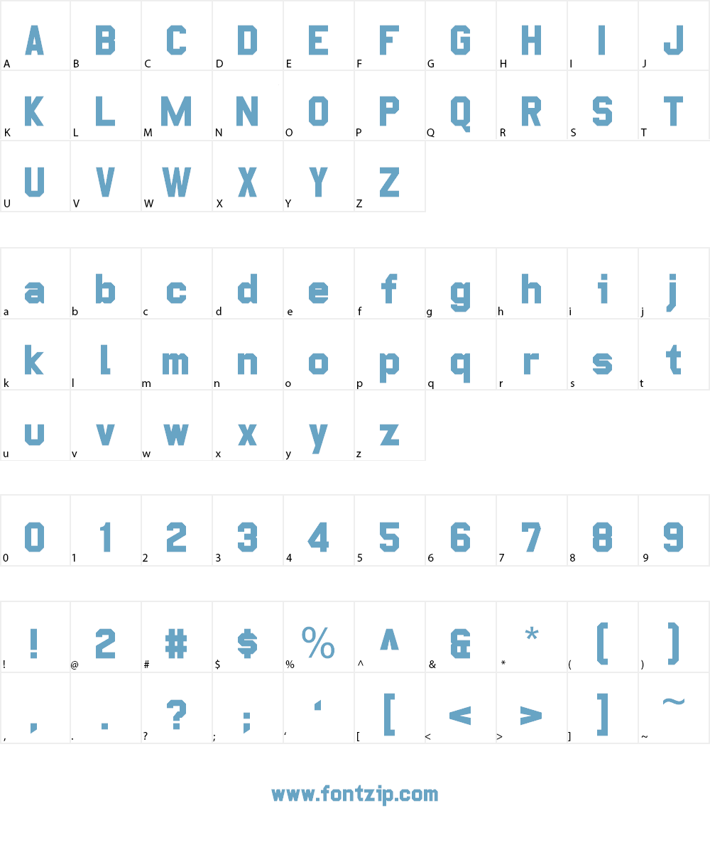 Pop Warner Font Character
